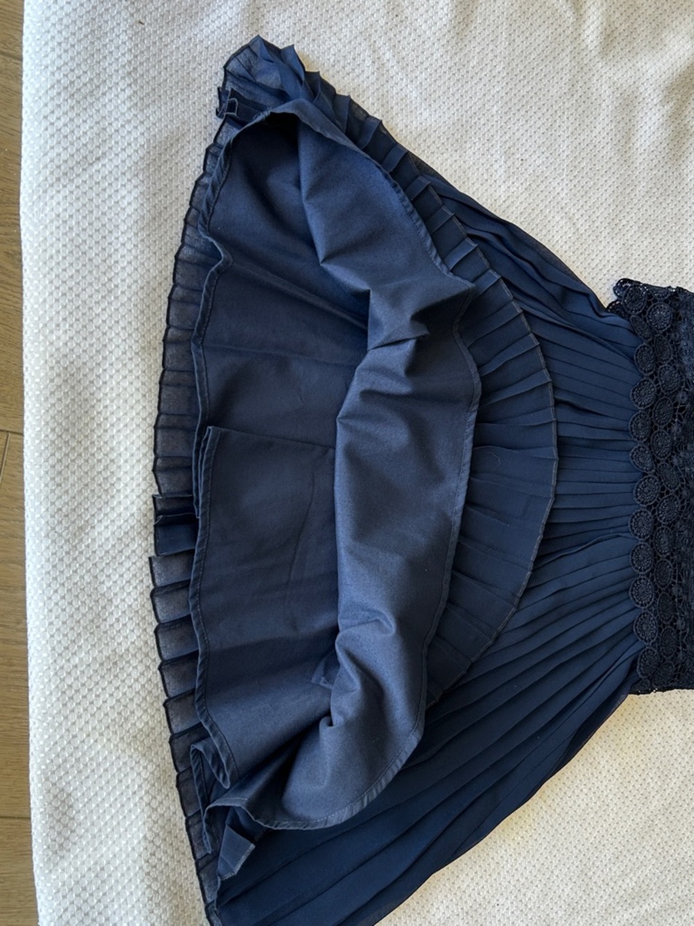Elegant Mayoral Navy Crochet Lace Top Pleated Skirt Dress. Girl’s Size 8. NWT - Picture 4 of 5